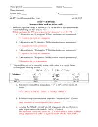 Quiz 7 with Solution for General Chemistry | CHEM 162 - Docsity