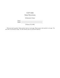 3 Questions On Data Structures Midterm Exam Cop 3530 Docsity