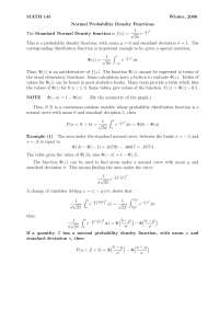 Normal Probability Density Functions - Solved Examples | MATH 145 - Docsity