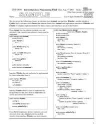 Final Exam Notes - Intermediate Java Programming | COP 3804 - Docsity