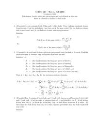 Questions in Test 1 - Probability Theory | MATH 461 - Docsity