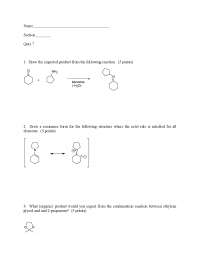 Quiz 7 Review - Organic Chemistry | CHEM 238 - Docsity