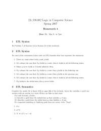 LTL Syntax, Semantics, Equivalences | 22C 196 - Docsity