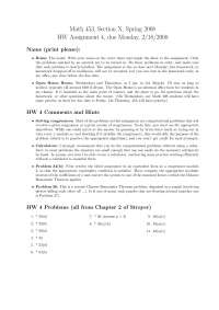 Assignment 4 Problems - Elementary Theory of Numbers | MATH 453 - Docsity