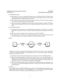 Communication Networks Problem Set 1 - Fall 2007