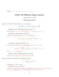 Midterm Exam Answers | Statistics and Probability II | STAT 410 | Exams ...
