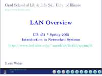 Introduction to Network Systems - Lecture Slides | LIS 451