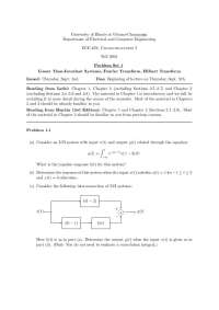 Problem Set 1 for Linear Time -Invariant System, Fourier Transform | ECE 459