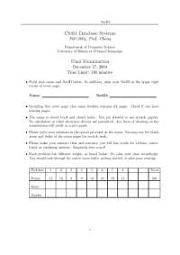 Final Exam Fall 2004 - Database Systems | CS 411