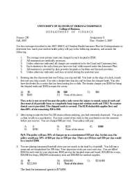 UIUC Finance 230 Assignment 6: Health Insurance Coverage Determination