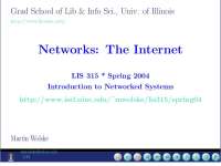 Understanding the Internet: From TCP/IP to Last Mile Connections - Prof. Martin B. Wolske