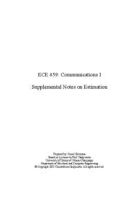 Supplemental Notes on Estimation - Communications I | ECE 459