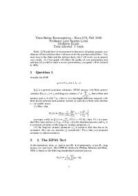 3 Questions on Time Series Econometrics - Midterm Exam | ECON 576