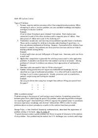 Types of Problems - Theory of Arithmetic - Lecture Notes | MATH 103