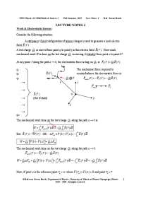 Work and Electrostatic Energy - Electromagnetic Fields I | PHYS 435