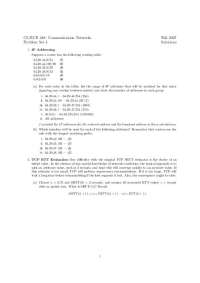 Communication Networks Problem Set 4 Solutions: IP Addressing, TCP RTT Estimation