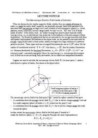 The Macroscopic Electric Field Inside a Dielectric - Study Notes | PHYS 435