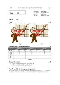 Digital Simulation of a Closed Loop System: Lab 3 Report