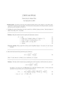 CHEM 444 Homework Solution - HW#2