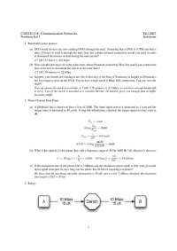 Communication Networks Problem Set 1 Solutions