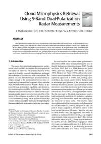 Characterizing Hydrometeors: S-Band Dual-Polarization Radar Study - Prof. Stephen Nesbitt