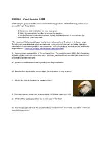 Growth Rate of Population - Ecology Outline | IB 203
