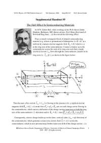 Understanding Hall Effect in Semiconductors: Field Generation & Magnetic Field Measurement