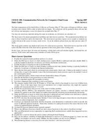 Communication Networks for Computer - Final Examination | ECE 438