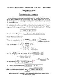 Electromotive Force Ohm's Law - Lecture Notes | PHYS 435