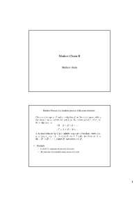 Lecture Slides on Markov Chain II - Introduction to Game Theory | ECON 505