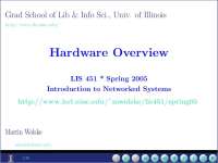 Hardware Overview - Introduction to Network Systems - Slides | LIS 451
