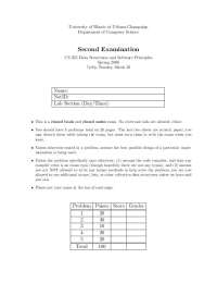 Exam II with Solutions for Data Structures | CS 225