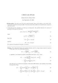 Homework 3 Solutions - Physical Chemistry II | CHEM 444