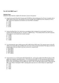 Exam 4 - Corporate Finance - 25 Questions with Answers | FIN 221