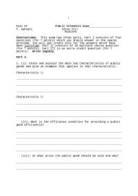 Midterm Exam Practice - Public Sector Economics | ECON 411