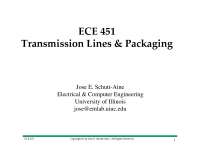 Transmission Lines and Packaging - Lecture Notes | ECE 451 - Docsity