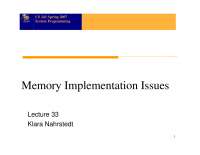 Memory Implementation Issues in System Programming | CS 241 - Docsity