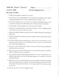 Exam 3 with Answer Key - Elementary Linear Algebra | MATH 125 - Docsity