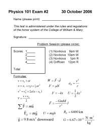 Test 2 Solutions - General Physics-Lecture - Fal 2006 | PHYS 101 - Docsity