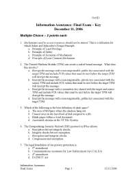 Final Exam with Answer Key | Computer Security I | CS 461 | Exams ...