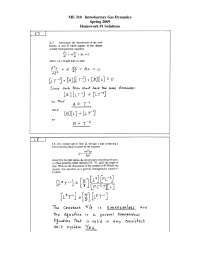 Homework 1 Solutions - Fundamentals of Fluid Dynamics | ME 310 - Docsity