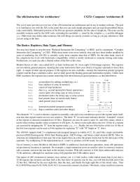 Instruction Set Architecture - Computer Architecture II | CS 232 - Docsity