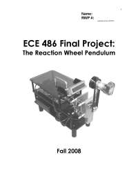 Final Project The Reaction Wheel Pendulum Control Systems Ece 486