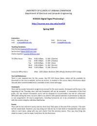 Digital Signal Processing I - Course Syllabus | ECE 410 - Docsity