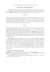 Lecture Notes on Improper Integrals - Advance Calculus 2 | MAA 4212 ...