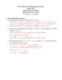 Homework 5 Solutions - Discrete Mathematical Structures | CS 173 - Docsity