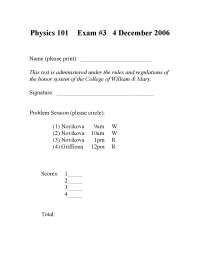 Exam 3 for General Physics-Lecture with Solutions | PHYS 101 - Docsity