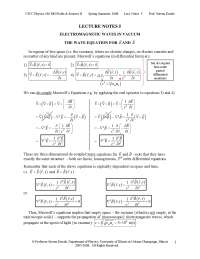 Electromagnetic Waves in Vacuum | PHYS 436 - Docsity