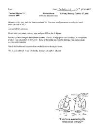 Midterm Paper 1 with Answers | Thermal Physics | PHYS 224