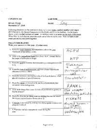 Final Exam with Solution - Human Anatomy and Physiology | CONJ 401